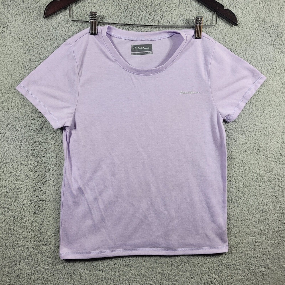 Eddie Bauer Girls Size Large 14-16 Short‎ Sleeve Purple Flame Resistant